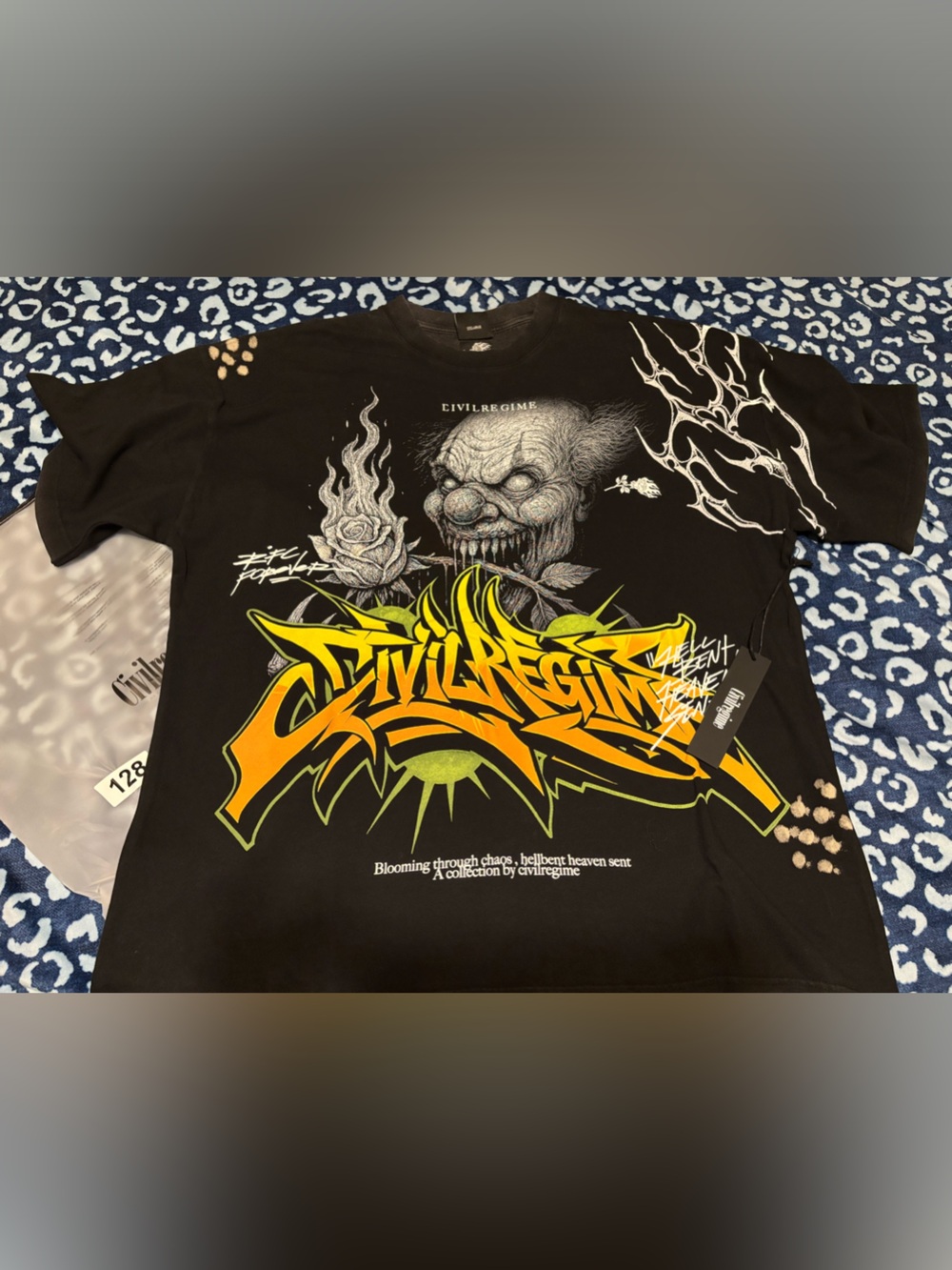 Evil Regime Black Short-Sleeve Kids Tee with Yellow Graphic